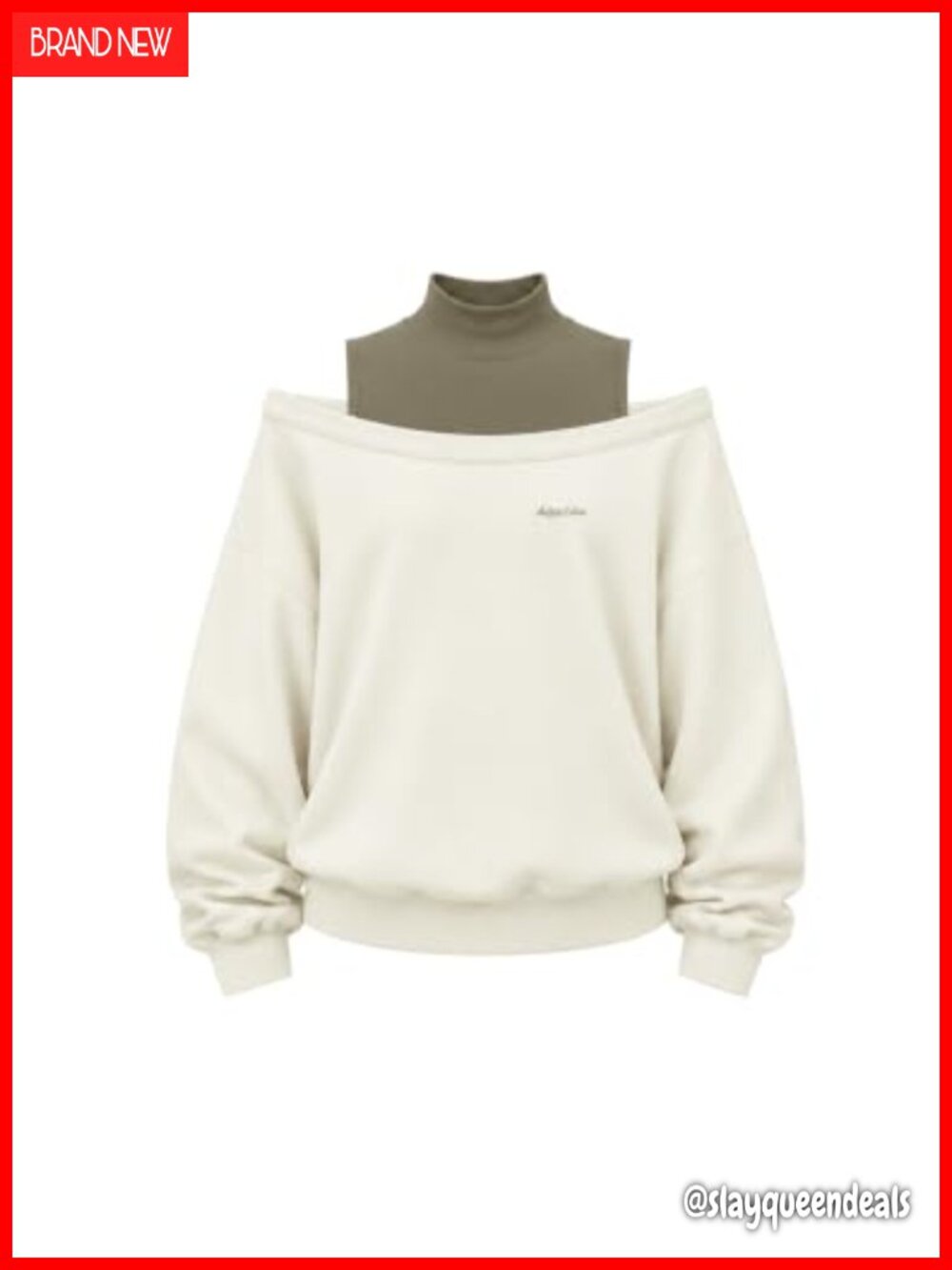 Off Shoulder Mock Neck Sweatshirt Pullover